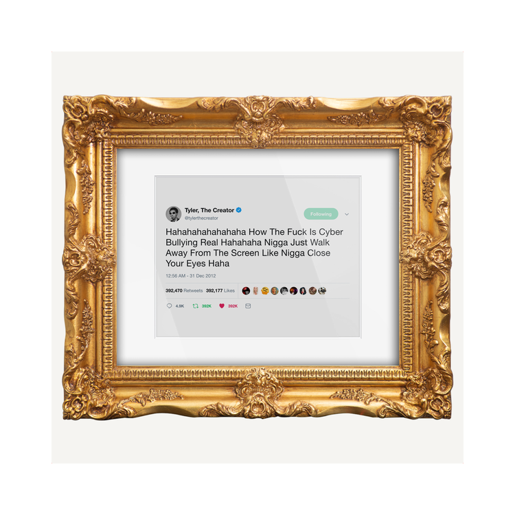 Framed Tweets Tyler The Creator Cyber Bullying (71x86cm) On sale