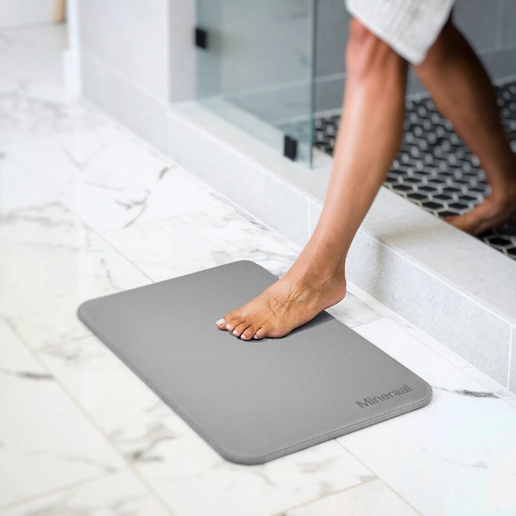 Tapis de Bain en Diatomite - Gris