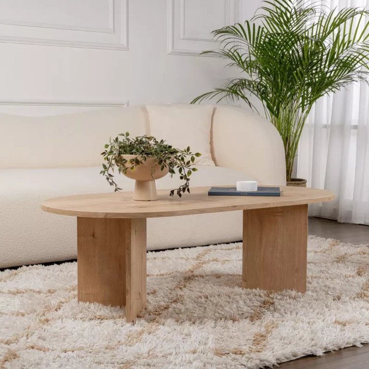 Table Basse Ovale Iris - Chêne Saphir