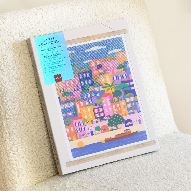 Kit Diamond Painting - Maisons Colorées